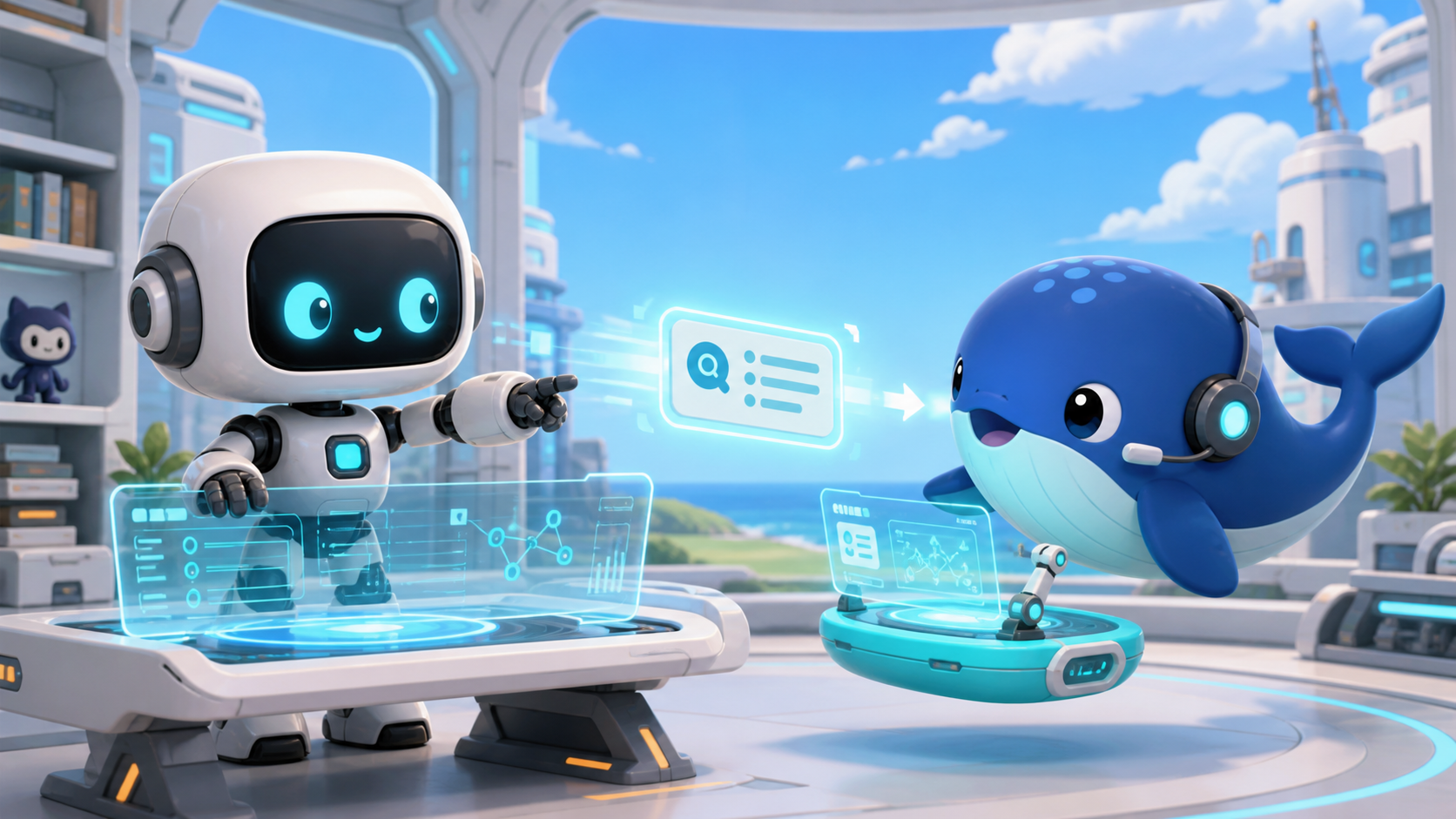 Codex robot delegates a bounded task to the whale worker